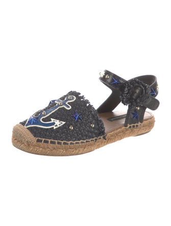 Dolce & Gabbana Leather Graphic Print Espadrilles