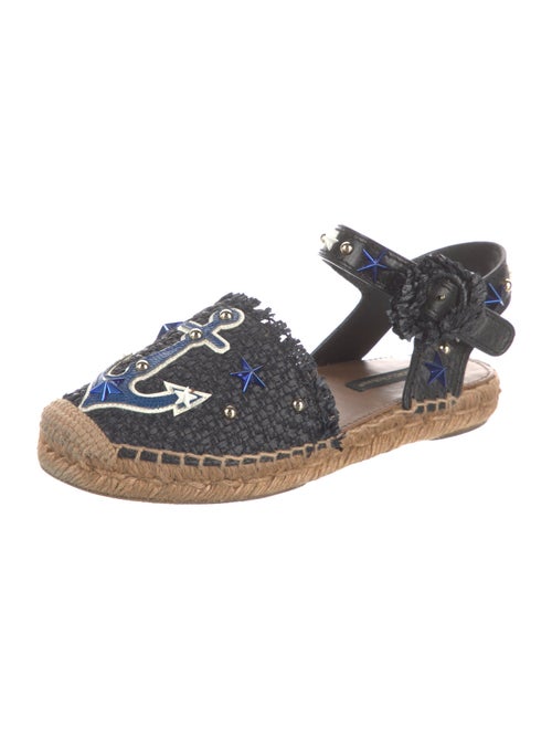 Dolce & Gabbana Leather Graphic Print Espadrilles