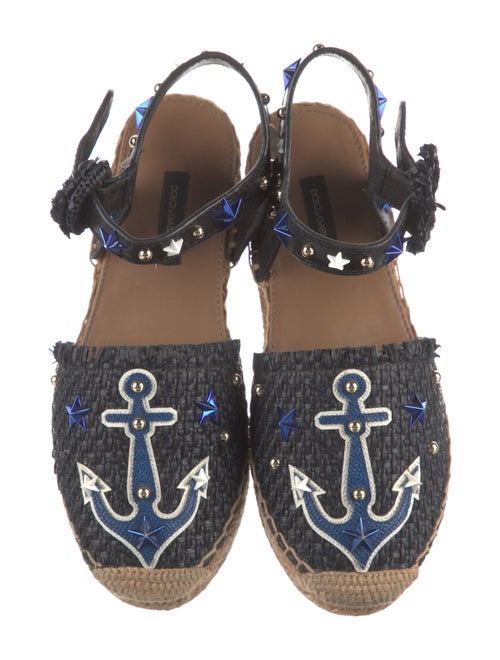 Dolce & Gabbana Leather Graphic Print Espadrilles