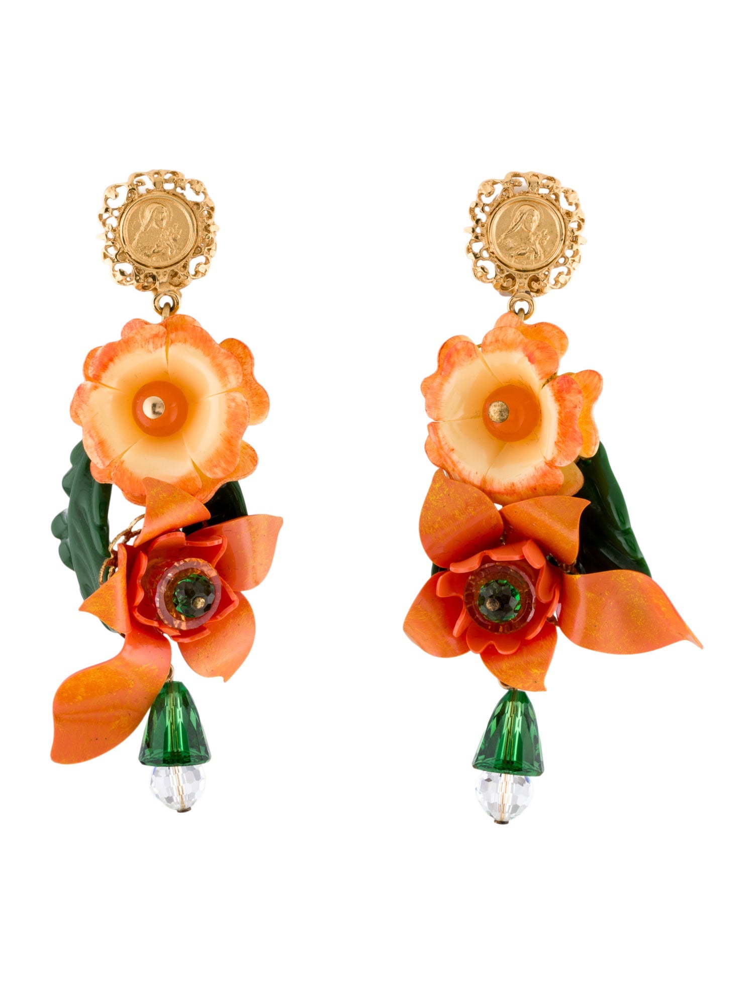 Dolce & Gabbana Resin & Crystal Clip-On Drop Earrings