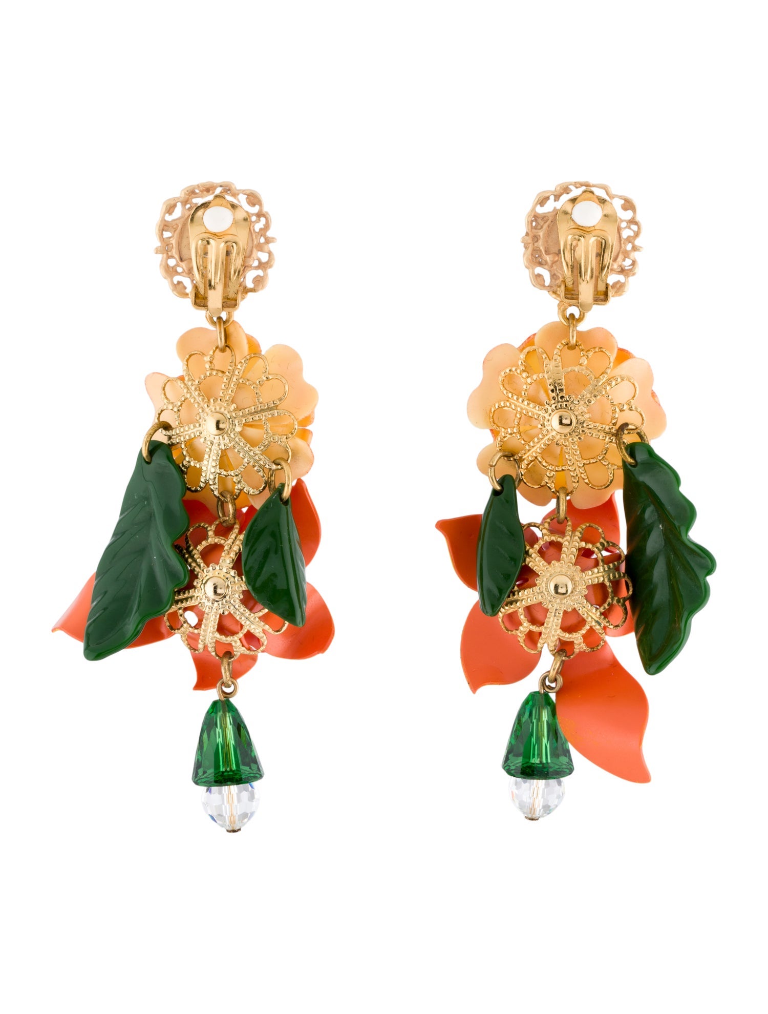Dolce & Gabbana Resin & Crystal Clip-On Drop Earrings