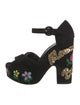 Dolce & Gabbana Suede Graphic Print Sandals