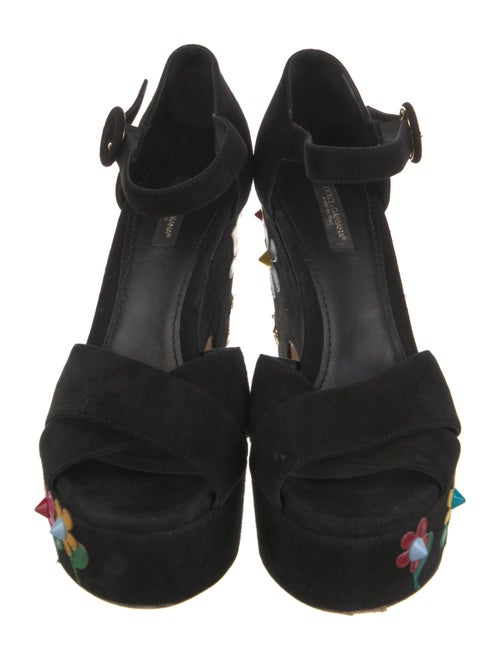 Dolce & Gabbana Suede Graphic Print Sandals