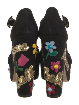 Dolce & Gabbana Suede Graphic Print Sandals