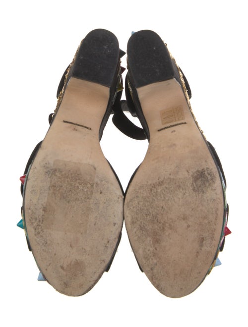 Dolce & Gabbana Suede Graphic Print Sandals