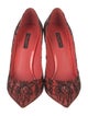 Dolce & Gabbana Patent Leather Lace Pattern Pumps