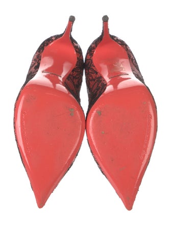 Dolce & Gabbana Patent Leather Lace Pattern Pumps