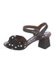 Dolce & Gabbana Raffia Polka Dot Print Slingback Sandals