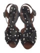 Dolce & Gabbana Raffia Polka Dot Print Slingback Sandals