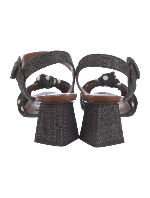 Dolce & Gabbana Raffia Polka Dot Print Slingback Sandals