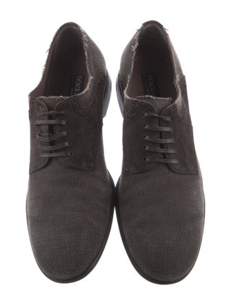 Dolce & Gabbana Canvas Leather Trim Embellishment Oxfords