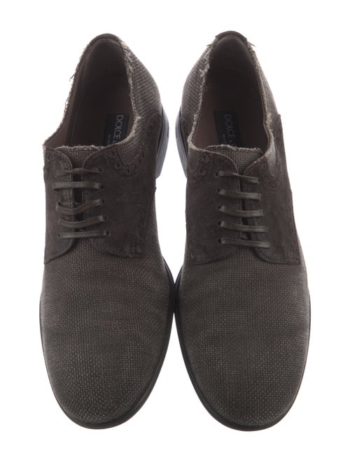 Dolce & Gabbana Canvas Leather Trim Embellishment Oxfords