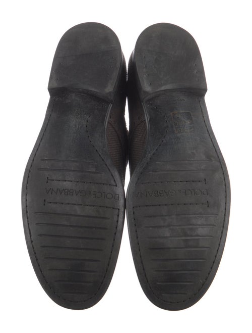Dolce & Gabbana Canvas Leather Trim Embellishment Oxfords