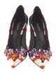 Dolce & Gabbana Floral Print Crystal Embellishments Slingback Pumps