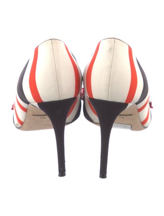 Dolce & Gabbana Floral Print Crystal Embellishments Slingback Pumps