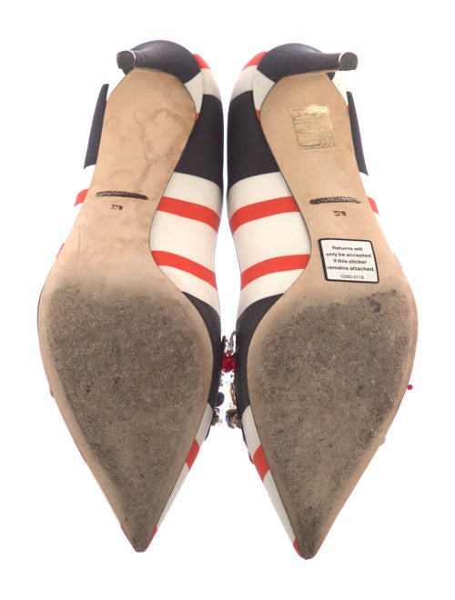 Dolce & Gabbana Floral Print Crystal Embellishments Slingback Pumps