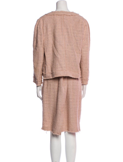 Dolce & Gabbana Tweed Pattern Raw-Edge Trim Dress Set