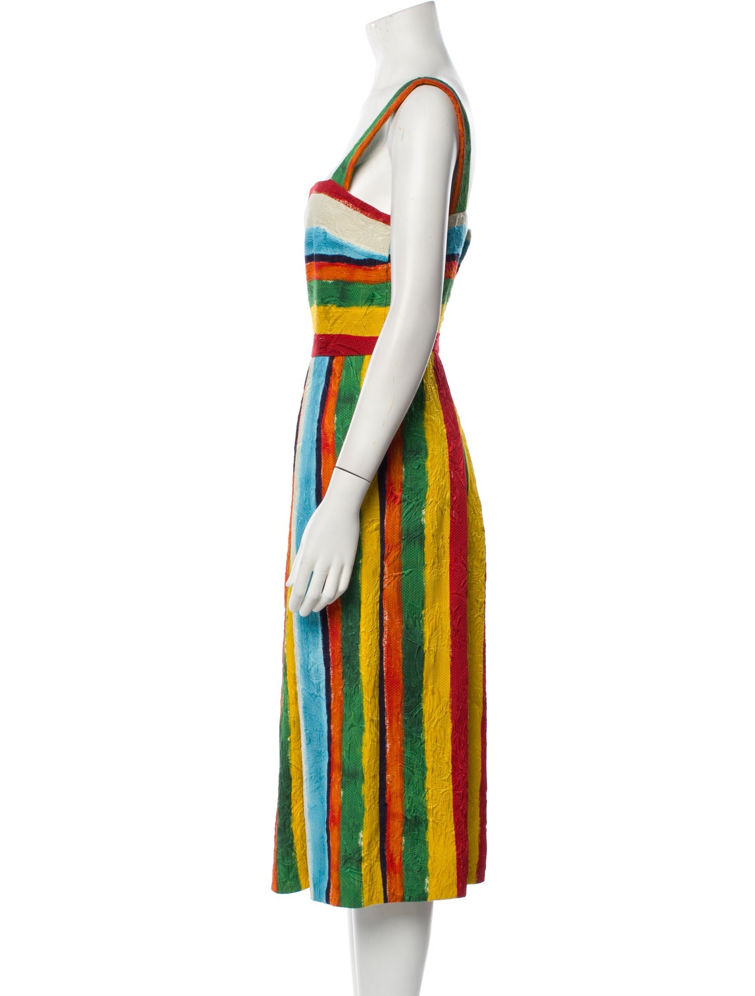 Dolce & Gabbana Striped Midi Length Dress