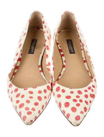Dolce & Gabbana Snakeskin Polka Dot Print Ballet Flats