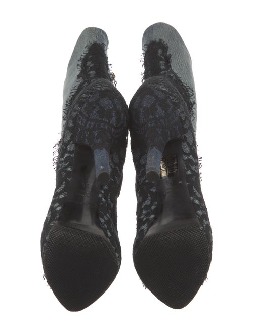 Dolce & Gabbana Denim Lace Pattern Sock Boots