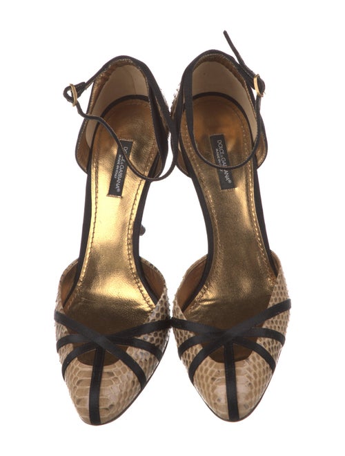 Dolce & Gabbana Snakeskin Animal Print D'Orsay Pumps