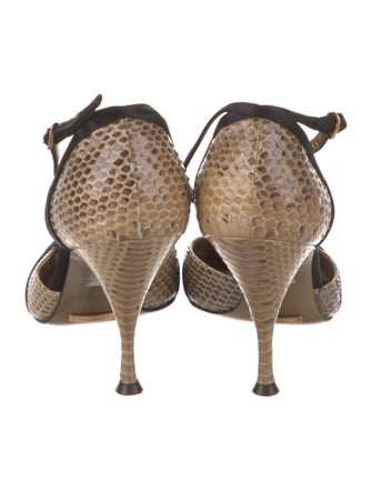Dolce & Gabbana Snakeskin Animal Print D'Orsay Pumps