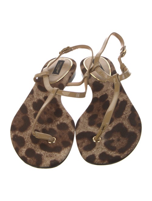 Dolce & Gabbana Patent Leather Animal Print Sandals