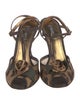 Dolce & Gabbana Canvas Animal Print T-Strap Sandals