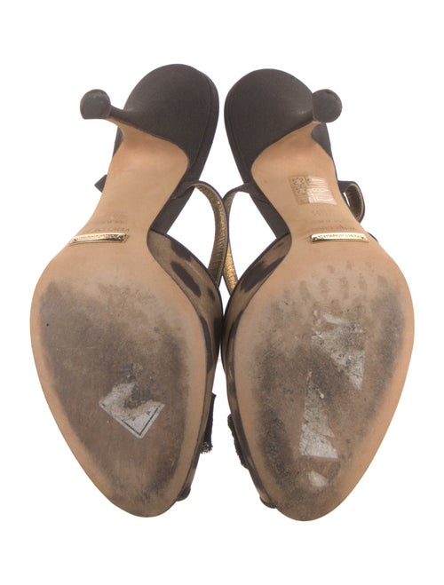 Dolce & Gabbana Canvas Animal Print T-Strap Sandals