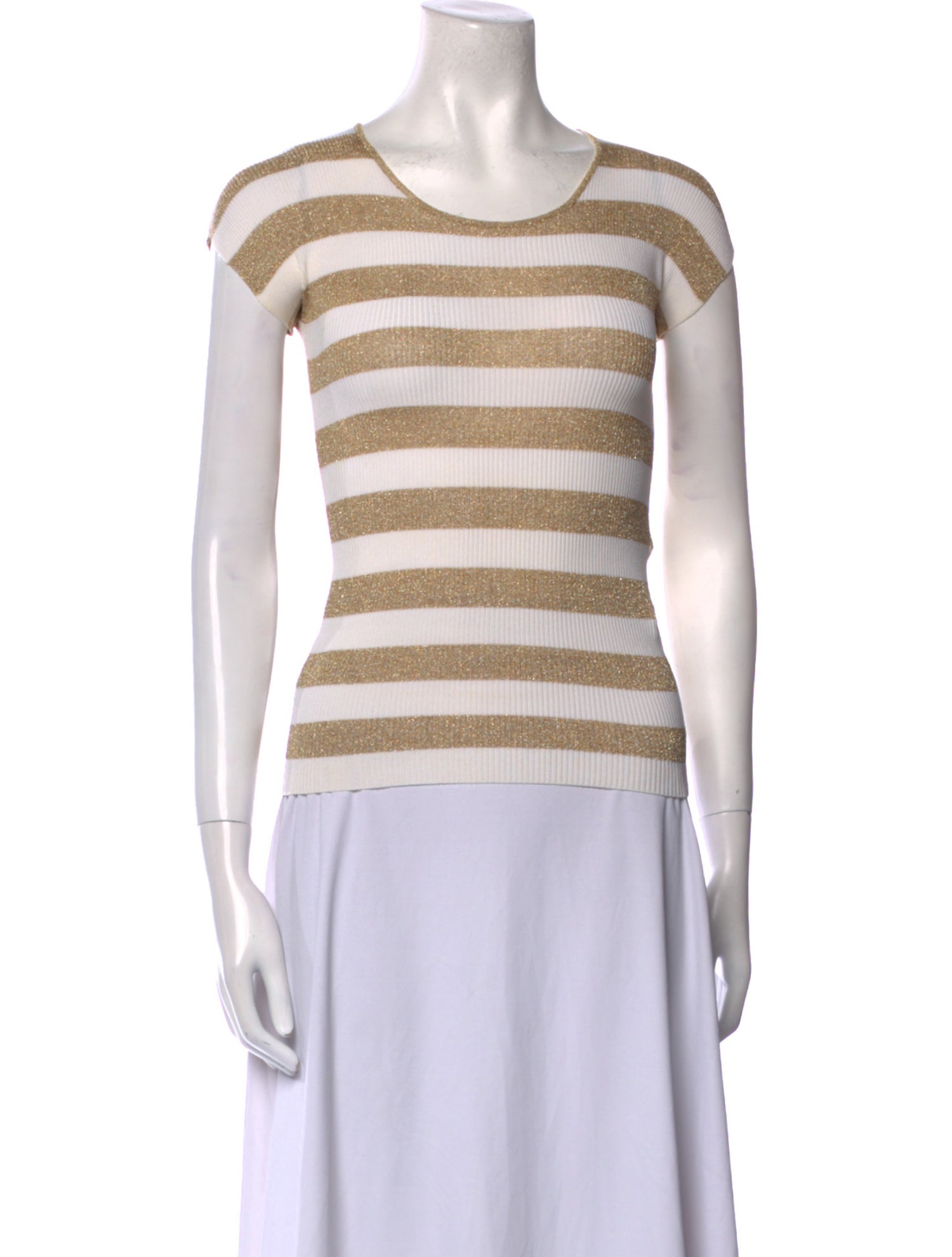 Dolce & Gabbana Striped Scoop Neck Top