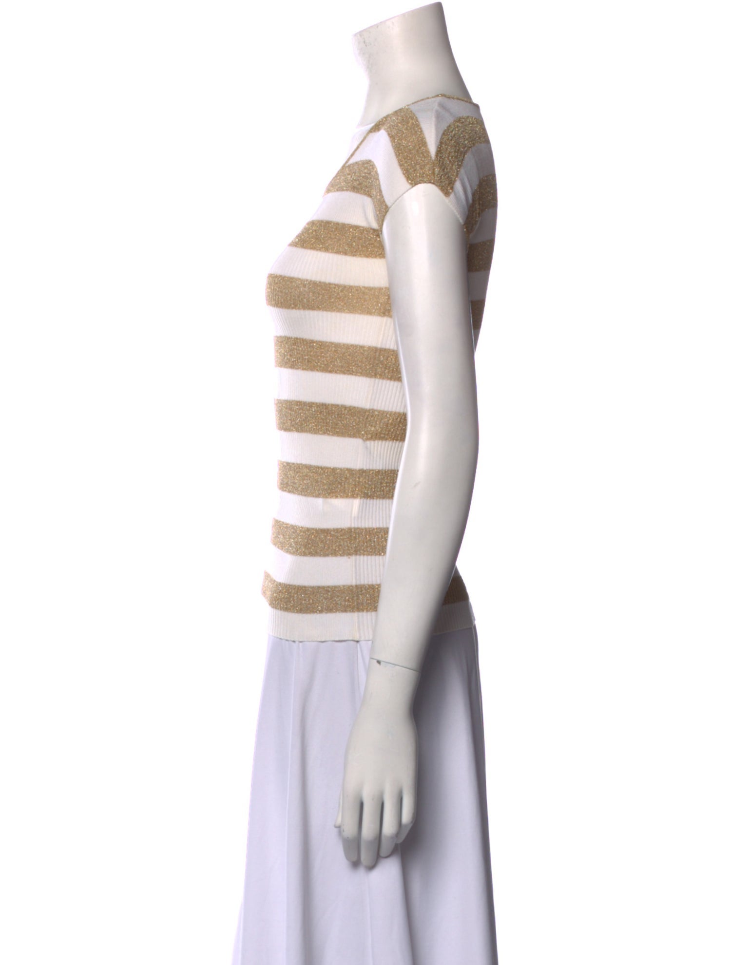 Dolce & Gabbana Striped Scoop Neck Top