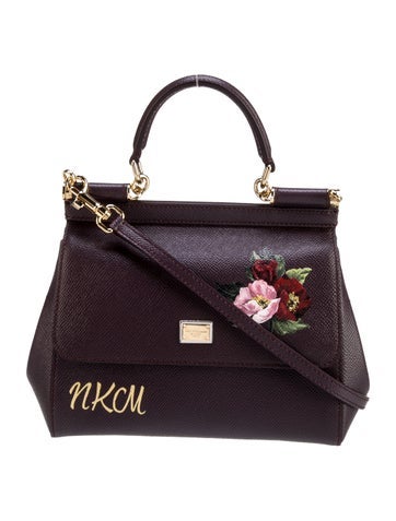 Dolce & Gabbana Handle Bags Sicily Small Burgundy Women's Leather Shoulder Bag