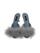 Dolce & Gabbana Satin Feather Trim Slides