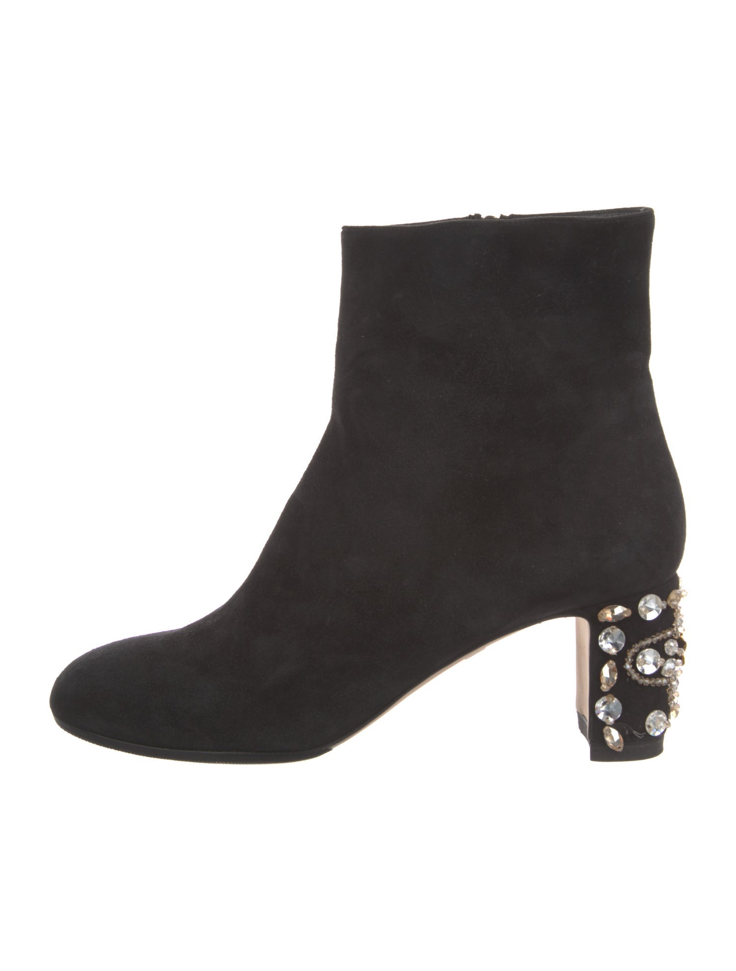Dolce & Gabbana Suede Crystal Embellishments Boots