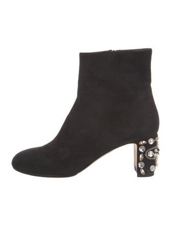 Dolce & Gabbana Suede Crystal Embellishments Boots