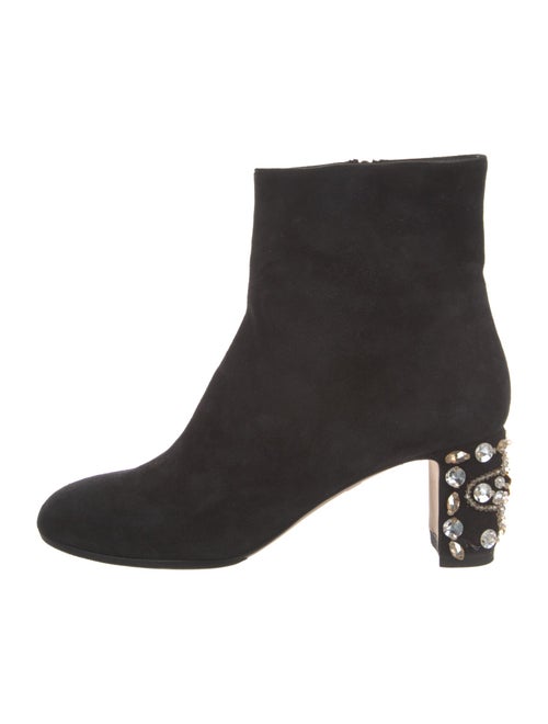 Dolce & Gabbana Suede Crystal Embellishments Boots