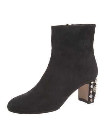Dolce & Gabbana Suede Crystal Embellishments Boots