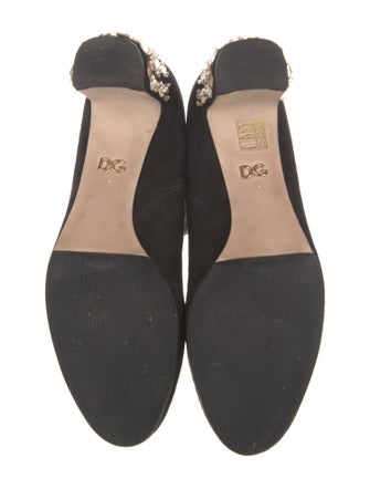Dolce & Gabbana Suede Crystal Embellishments Boots