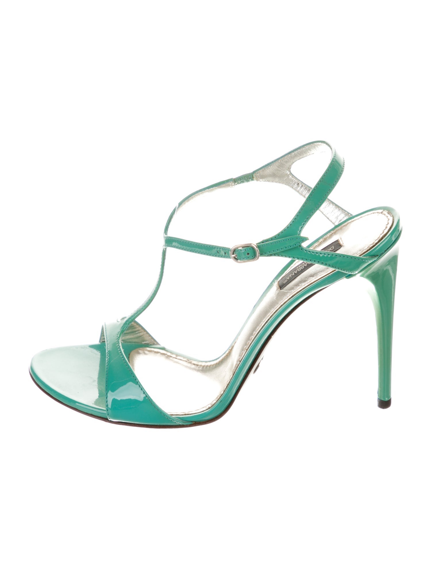 Dolce & Gabbana Patent Leather T-Strap Sandals