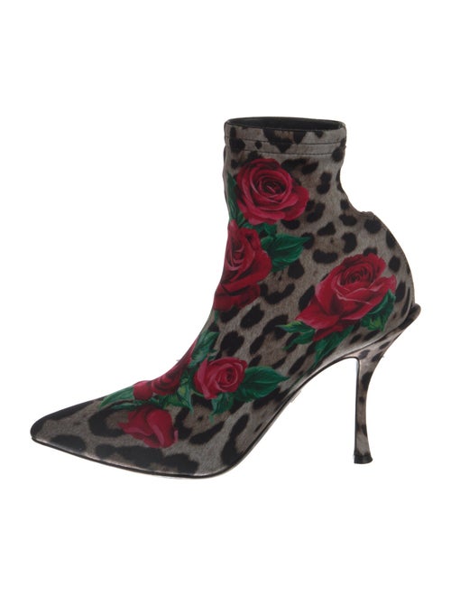 Dolce & Gabbana Neoprene Animal Print Sock Boots