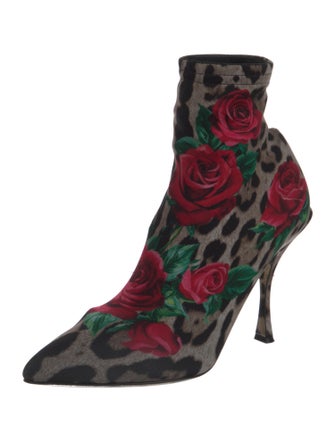 Dolce & Gabbana Neoprene Animal Print Sock Boots