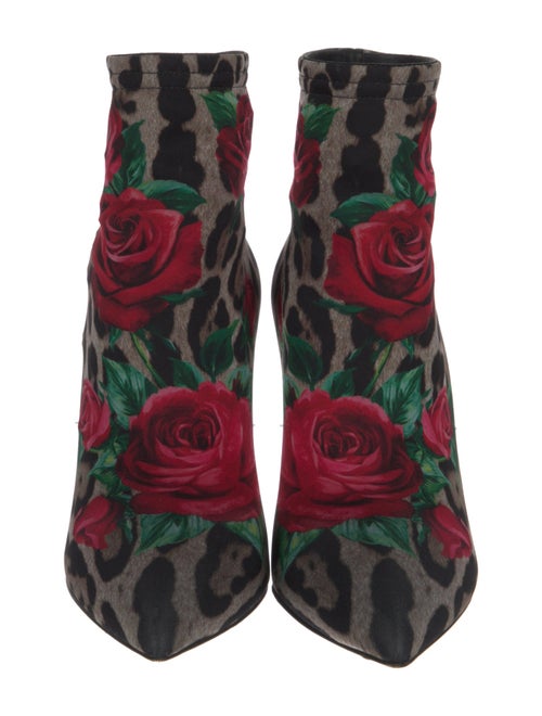 Dolce & Gabbana Neoprene Animal Print Sock Boots