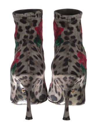 Dolce & Gabbana Neoprene Animal Print Sock Boots