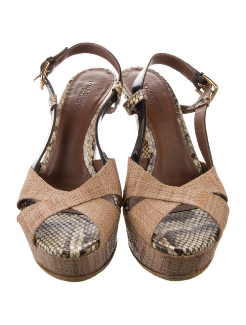 Dolce & Gabbana Rattan Printed Slingback Pumps