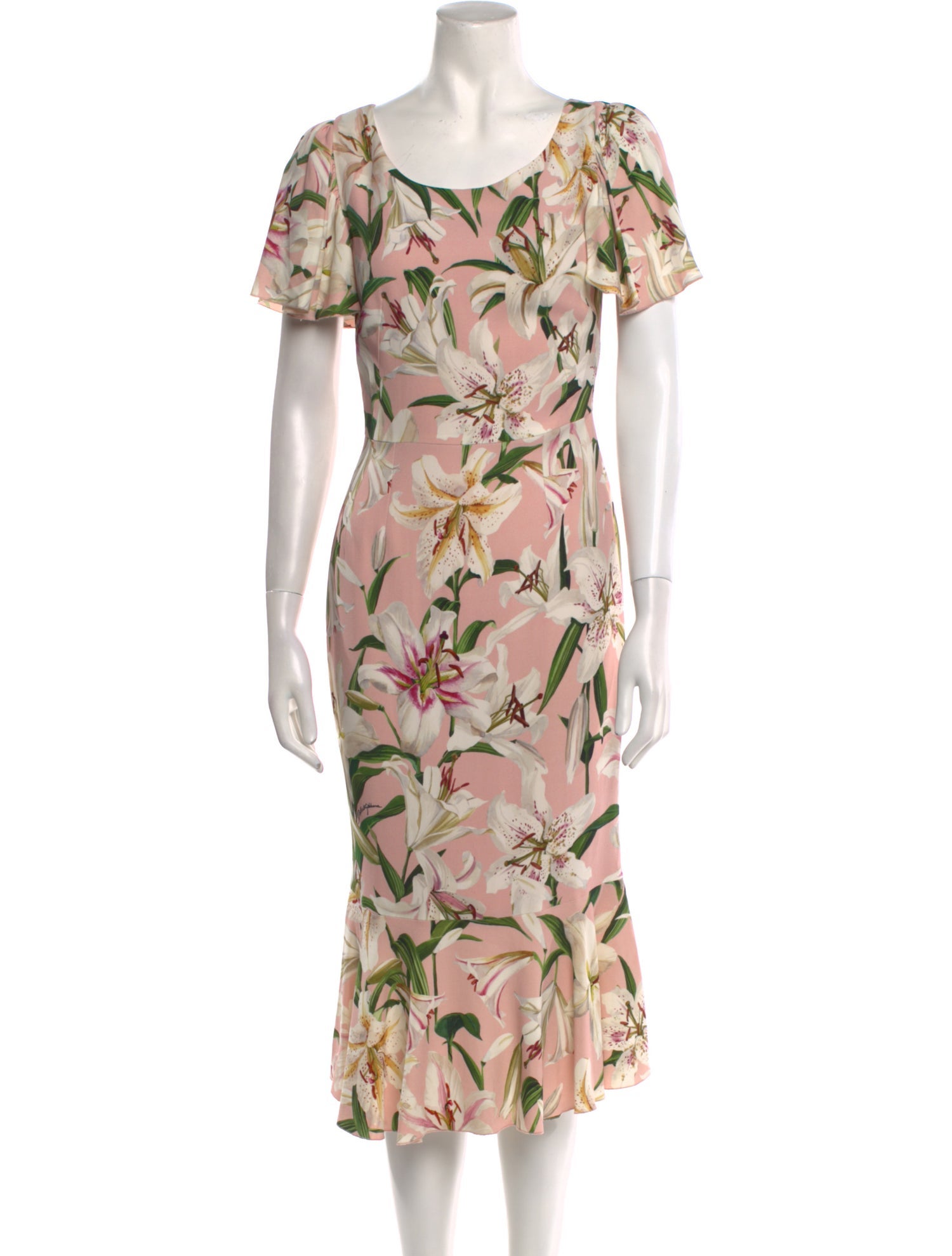 Dolce & Gabbana Floral Print Midi Length Dress