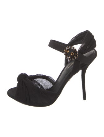 Dolce & Gabbana Mesh Crystal Embellishments D'Orsay Pumps