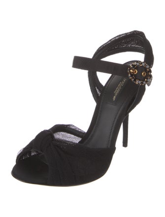 Dolce & Gabbana Mesh Crystal Embellishments D'Orsay Pumps