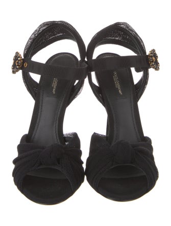 Dolce & Gabbana Mesh Crystal Embellishments D'Orsay Pumps
