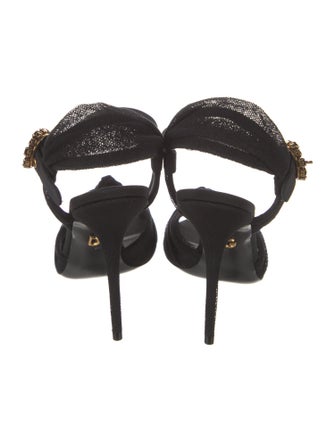 Dolce & Gabbana Mesh Crystal Embellishments D'Orsay Pumps