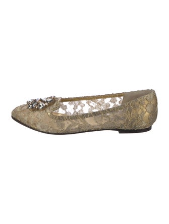 Dolce & Gabbana Lace Lace Pattern Ballet Flats